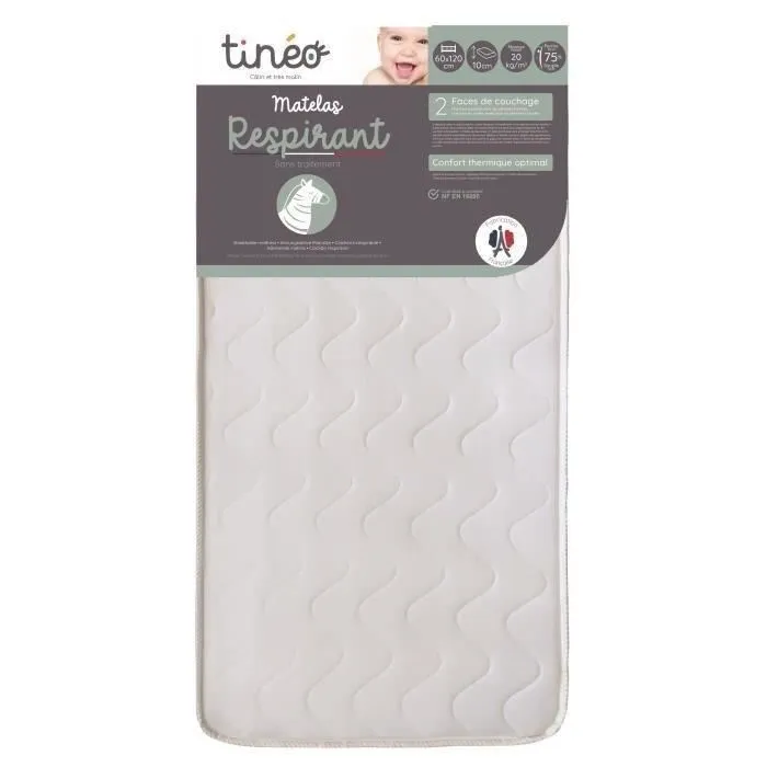 Tineo Matelas pour lit bébé 60x120 cm, épaisseur 10 cm, respirant, TIN3275054960601 Tineo Matelas pour lit bébé 60x120 cm, épaisseur 10 cm, respirant, TIN3275054960601