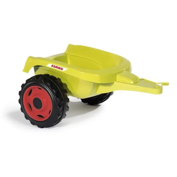 Smoby Tracteur à pédales Farmer XL avec remorque, design Claas, siège ajustable, capot ouvrant, vert, pour enfants à partir de 3 ans