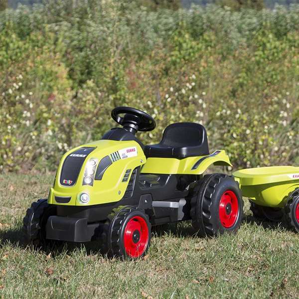 Smoby Tracteur à pédales Farmer XL + Remorque CLAAS - Vert Smoby Tracteur à pédales Farmer XL + Remorque CLAAS - Vert