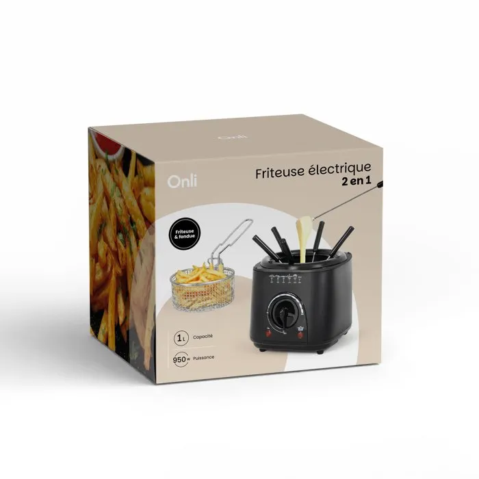 Onli Friteuse & fondue 2 en 1 - 1 L Onli Friteuse & fondue 2 en 1 - 1 L