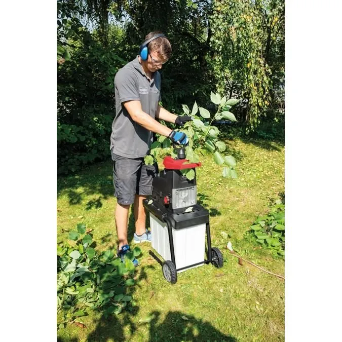 Scheppach GS60 Broyeur de végétaux électrique 2800 W avec bac de ramassage 60 litres