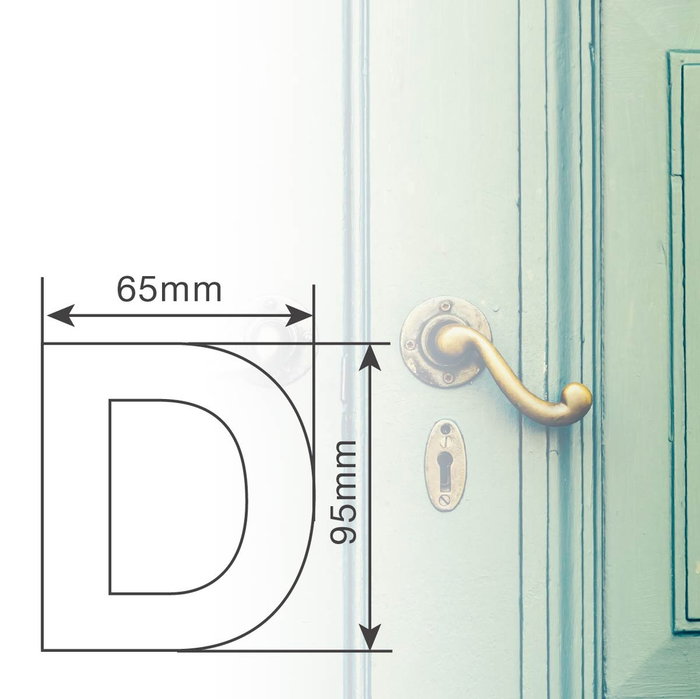Hantums Lettre de porte D en acier inoxydable avec adhésif Hantums Lettre de porte D en acier inoxydable avec adhésif