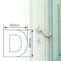 Hantums Lettre de porte D en acier inoxydable avec adhésif