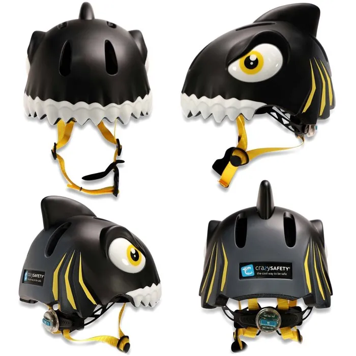 Crazy Safety Casque de vélo enfant à motif requin 3D Animal - Taille S (49-55 cm)
