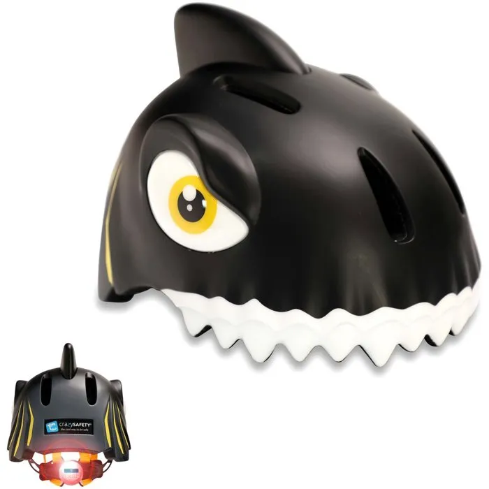 Crazy Safety Casque de vélo enfant à motif requin 3D Animal - Taille S (49-55 cm)
