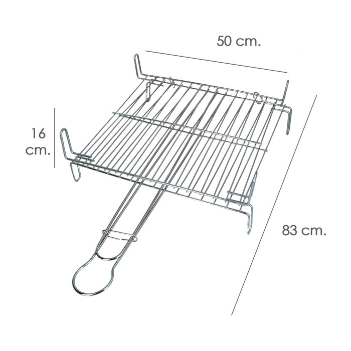 SATURNIA Grille de barbecue double Nº 6 50x50 cm chromée
