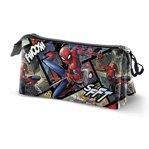 Karactermania Estuche Portatodo Triple - Trousse à compartiments Spiderman 23 x 8 x 11 cm en Ripstop avec doublure polyester Karactermania Estuche Portatodo Triple - Trousse à compartiments Spiderman 23 x 8 x 11 cm en Ripstop avec doublure polyester