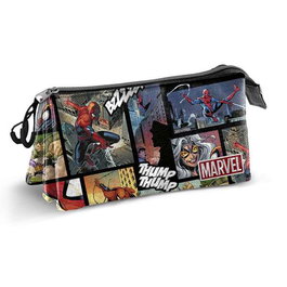 Karactermania Estuche Portatodo Triple - Trousse à compartiments Spiderman 23 x 8 x 11 cm en Ripstop avec doublure polyester