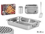Kinvara Set de 3 pièces plaque de cuisson 36 x 26 cm, palette et distributeur, acier inoxydable argenté (Set de 6)