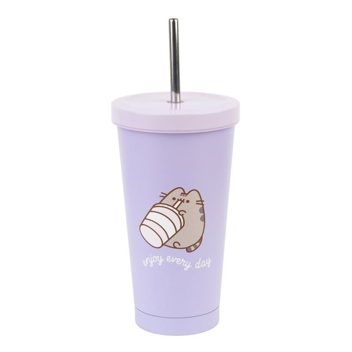 ERIK - Tasse à Paille Isotherme 550 ml, Pajita Moments Pusheen, Acier Inoxidable Double Paroi avec Paille Métallique et Outil de Nettoyage ERIK - Tasse à Paille Isotherme 550 ml, Pajita Moments Pusheen, Acier Inoxidable Double Paroi avec Paille Métallique et Outil de Nettoyage