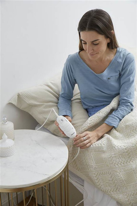 Beurer TS-23 Couverture chauffante électrique individuelle pour lit - 3 niveaux de chaleur, tissu polaire, protection contre les surchauffes BSS - Confort musculaire et sommeil