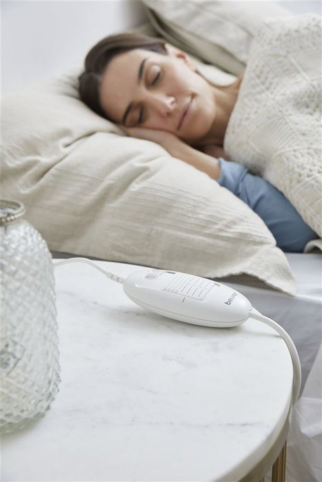 Beurer TS-23 Couverture chauffante électrique individuelle pour lit - 3 niveaux de chaleur, tissu polaire, protection contre les surchauffes BSS - Confort musculaire et sommeil