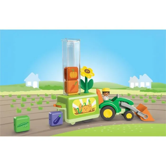 Playmobil 71773 Tracteur avec Planteuse - 11 Pièces - Jouet d'Éveil et de Créativité pour Enfant dès 12 Mois