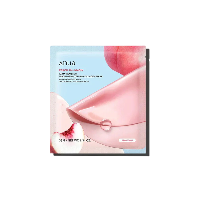 Anua - Masque facial Peach 70 Collagène Éclaircissant pour le visage - 38 g - Corée du Sud Anua - Masque facial Peach 70 Collagène Éclaircissant pour le visage - 38 g - Corée du Sud