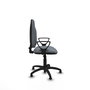 Chaise de bureau Algarra avec mécanisme de contact permanent de base, recouverte de tissu gris. Équipée d'une base en polyamide noir, d'accoudoirs fixes et de butées