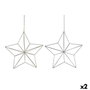 DKD Home Decor Décorations de Noël Étoile en Métal avec LED (2 Unités)