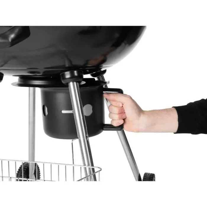 Fieldmann Barbecue au charbon de bois FZG 1004 - Grill de jardin avec surface de cuisson 54.5 cm, cendrier amovible et roulettes
