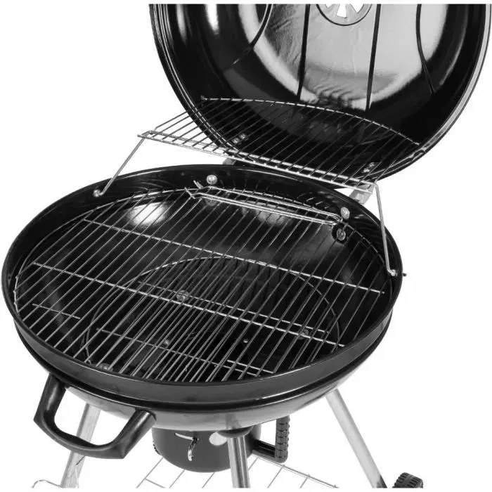 Fieldmann Barbecue au charbon de bois FZG 1004 - Grill de jardin avec surface de cuisson 54.5 cm, cendrier amovible et roulettes