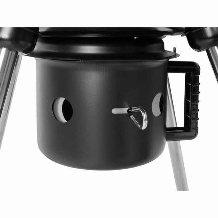 Fieldmann Barbecue au charbon de bois FZG 1004 Noir Rond avec Couvercle