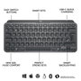 Logitech MX Keys Mini Clavier sans fil rétroéclairé Graphite