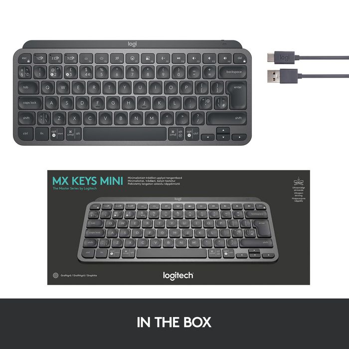 Logitech MX Keys Mini Clavier sans fil rétroéclairé Graphite Logitech MX Keys Mini Clavier sans fil rétroéclairé Graphite