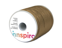 Innspiro Cordon cuir métallique doré 1,0 mm, 100 m