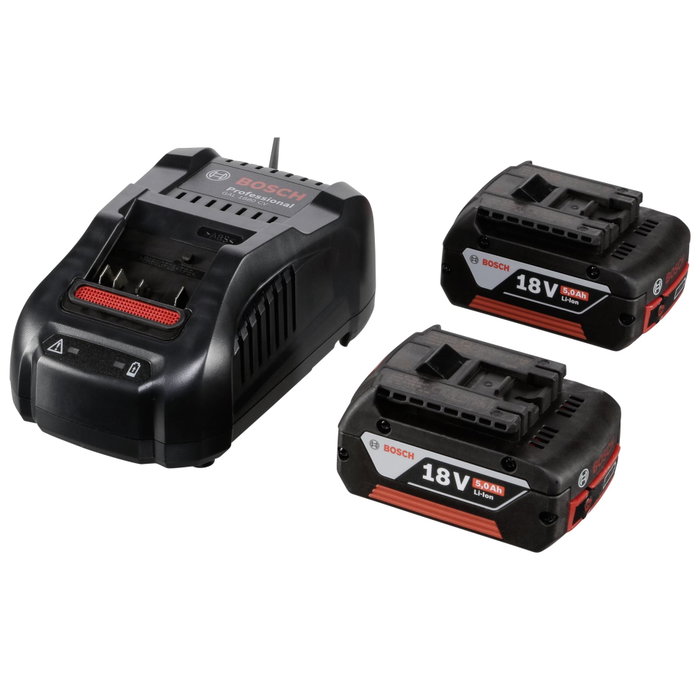 Bosch Professional Set 2 batteries GBA 18V 5,0Ah + Chargeur GAL 1880 CV