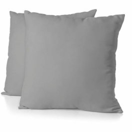 Home Linge Passion Lot de 2 taies d'oreiller Microfibre Gris Clair 63 x 63 cm