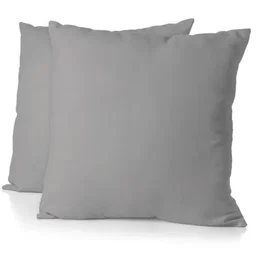 Home Linge Passion Lot de 2 taies d'oreiller en microfibre 82 g/m² 63 x 63 cm Gris Clair