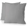 Home Linge Passion Lot de 2 taies d'oreiller en microfibre 82 g/m² 63 x 63 cm Gris Clair