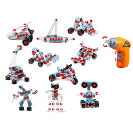 Tachan - Set de Mécanos Construction 208 Pièces avec Destornillador Électrique et Manuel Multilingue - Jeu de Construction en Plastique - À partir de 3 Ans