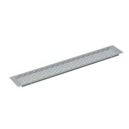 HERRAJES ALK Grille de ventilation pour plinthe, Chrome mat, 450x70 mm