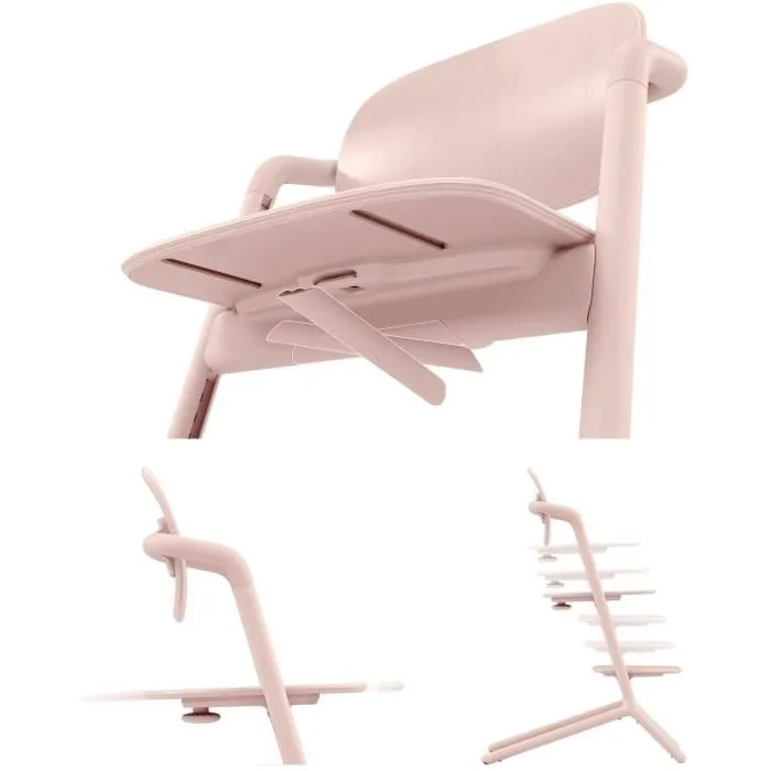 CYBEX Chaise Haute Évolutive LEMO 2 Rose - Pack 3 en 1 avec Assise Réglable Hauteur/Profondeur, Set Bébé Inclus