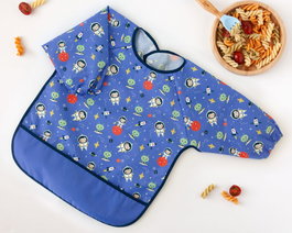 KioKids Bavoir imperméable avec manches Bleu