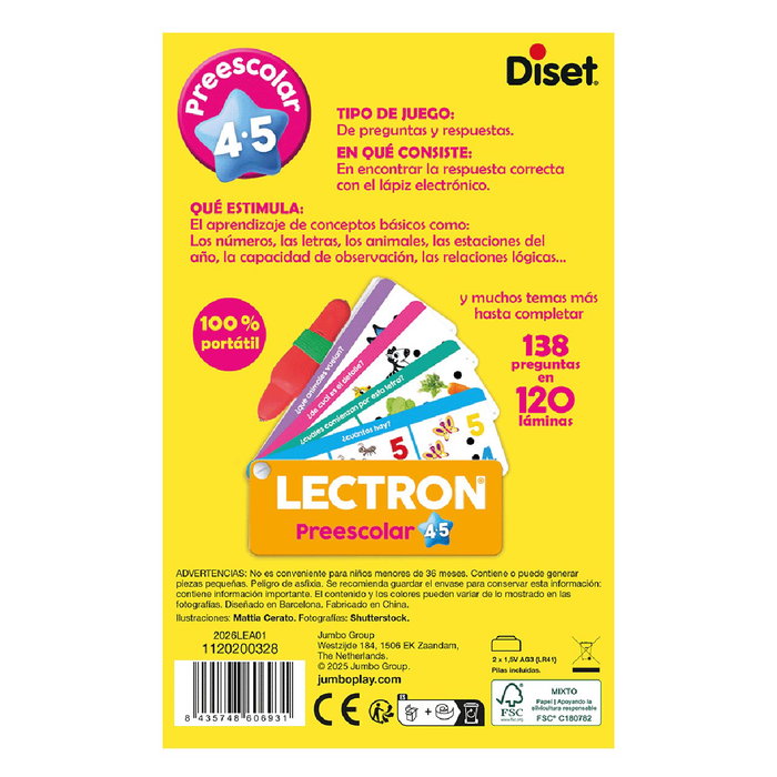 Diset Lectron Lapiz avec lumière et sons pour préscolaire Diset Lectron Lapiz avec lumière et sons pour préscolaire