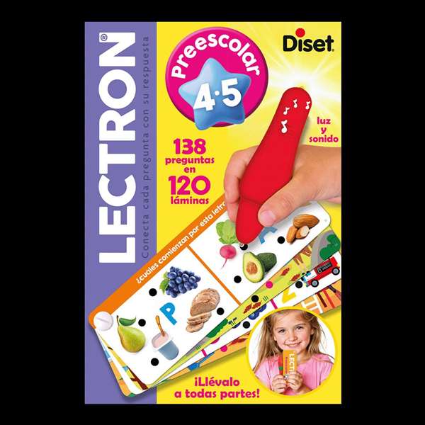 Diset Lectron - Jeu éducatif électronique avec stylet lumineux et sonore pour préscolaire 4-5 ans - 138 questions sur 120 fiches - Version espagnole Diset Lectron - Jeu éducatif électronique avec stylet lumineux et sonore pour préscolaire 4-5 ans - 138 questions sur 120 fiches - Version espagnole
