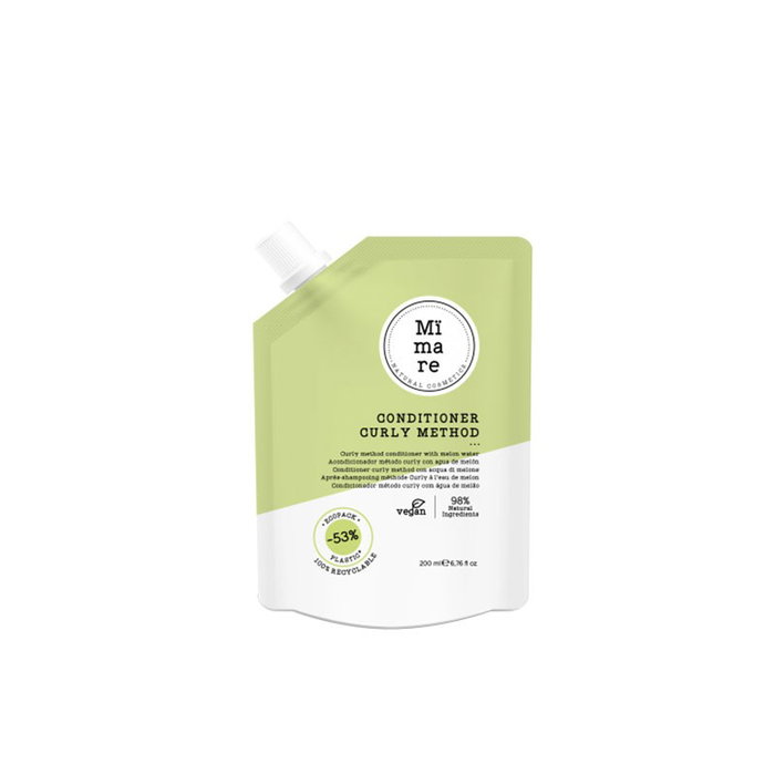 Mimare Acondicionador Conditionneur Méthode Curly 200 ml - À l'Eau de Melon - Démêlant Instantané pour Cheveux Bouclés, Doux et Brillants Mimare Acondicionador Conditionneur Méthode Curly 200 ml - À l'Eau de Melon - Démêlant Instantané pour Cheveux Bouclés, Doux et Brillants