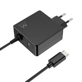 Ewent EW3978 Chargeur mural USB-C 65W PD avec port USB-A supplémentaire pour smartphone, tablette et ordinateur portable