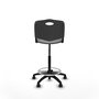 Tabouret Taburete Robledo Pivotant Chlorure de polyvinyle Gris foncé Structure polyamide noire Sans accoudoirs Sans appui-tête Roulettes autofreinées