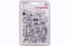 Innspiro Set de tampons acryliques Vacaciones Happy Day 14x18cm
