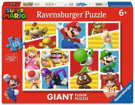 Super Mario puzzle Giant Floor Les Amis et Ennemis de Mario (125 pièces)