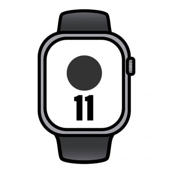 Apple Watch Series 11 GPS 42mm Gris sidéral, Bracelet Sport Noir M/L