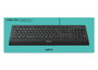 Logitech K280e Clavier USB avec repose-poignets, résistant aux éclaboussures, profil bas et silencieux - Noir (Disposition US)