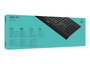 Logitech K280e Clavier USB avec repose-poignets, résistant aux éclaboussures, profil bas et silencieux - Noir (Disposition US)
