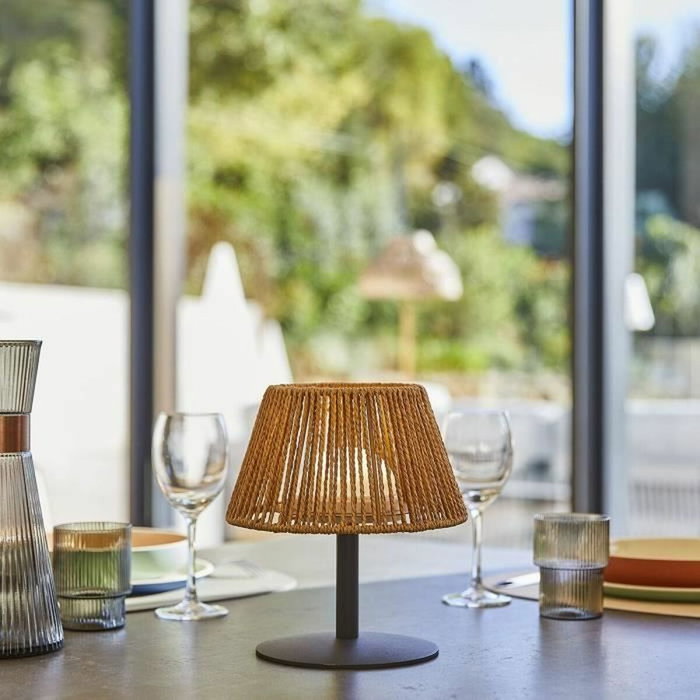 Lumisky Standy Mini Raffy - Lampe de table sans fil en raphia naturel