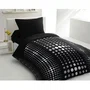 Home Linge Passion Steevy - Parure de couette microfibre 1 personne - Housse 140x200 cm + Taie 63x63 cm - Noir