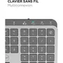 MOBILITY LAB KP450W - Clavier sans fil AZERTY Français Bluetooth et USB-C avec touches plates, 25 raccourcis multimédia et recharge rapide - Noir