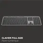 MOBILITY LAB KP450W - Clavier sans fil AZERTY Français Bluetooth et USB-C avec touches plates, 25 raccourcis multimédia et recharge rapide - Noir