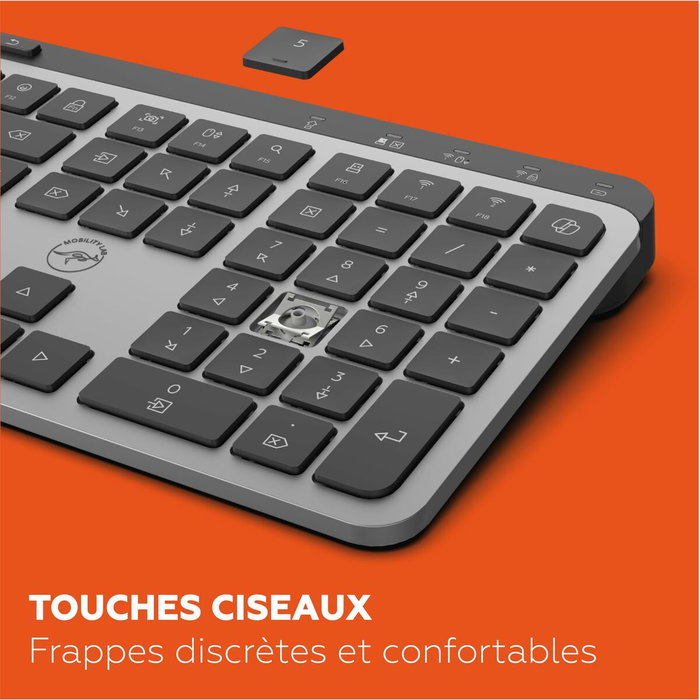 Mobility Lab KP450W Clavier sans fil AZERTY Noir et Gris full-size Mobility Lab KP450W Clavier sans fil AZERTY Noir et Gris full-size