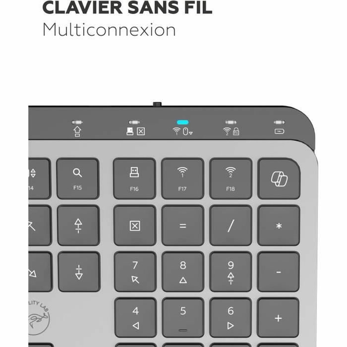 Mobility Lab KP450W Clavier sans fil AZERTY Noir et Gris full-size Mobility Lab KP450W Clavier sans fil AZERTY Noir et Gris full-size